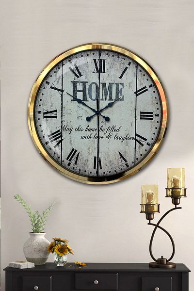 Kasva Concept 52 cm Gold Metal Home Wall Clock