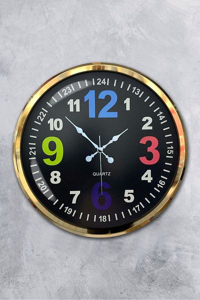 Kasva Concept Gift Decorative 52 cm Gold Metal 13-24 Wall Clock
