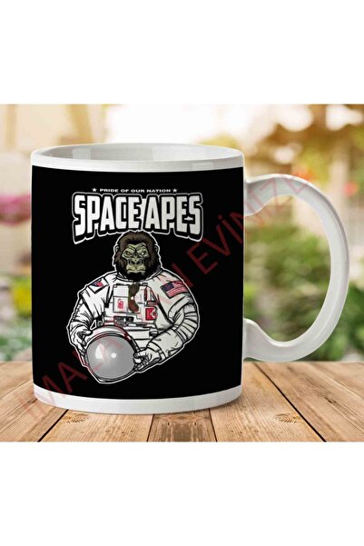 ART HEDİYE كوب مطبوع على الجانبين من Space Apes