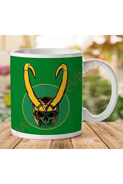 ART HEDİYE كوب مطبوع عليه وجهين من Tricksters End Skull Loki