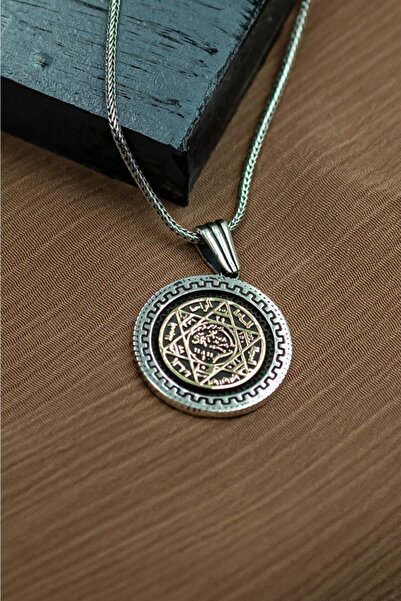 CAN SİLVER 925 Ayar Gümüş Süleyman Mührü Gümüş Erkek Kolye