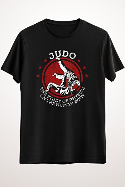 Cool Tshirt للجنسين تي شيرت أسود الجودو دراسة الفيزياء على جسم الإنسان الجودو