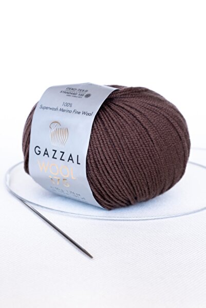 Gazzal Lână 175 Super Wash 100% lână merinos de calitate superioară, fir pentru tricotat manual, 50 gr (310)