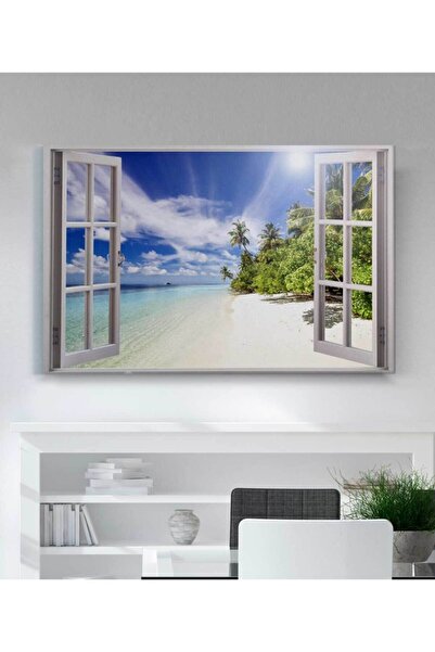 StellaStore Açılır Pencere Görünümlü Manzara Kanvas Tablo