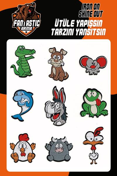 FANTASTIC ARMA Set de armă țesută care se lipsește cu fier de călcat Patch Patch Crocodil, fund, model de animale colorate