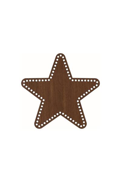 saray lazer حقيبة خشبية بقاعدة نجمة - 19x19 - حصار جوز