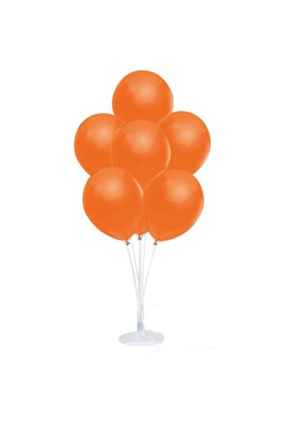 BEST PARTİ DOĞUM GÜNÜ PARTİ SÜSLERİ Balloon Stand and 7 Metallic Orange Ballo...