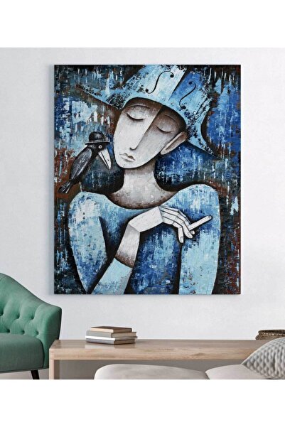 StellaStore Marinne Vias Mavili Kadın Kanvas Tablo