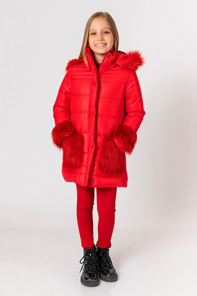 incity Girl's Red Puffer Jacket