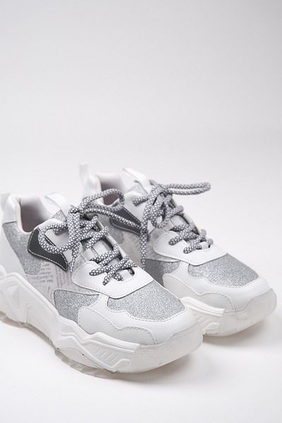 Luvi 65134 White Glitter Women's Sports Shoes