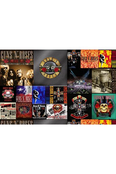 Tataroğlu Dijital Kumaş Guns N'roses Classic Rock Εξώφυλλα άλμπουμ με μοτίβο ύφασμα