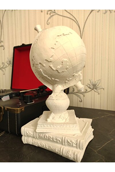 Genel Markalar Dekoratif Kitaplı Dünya Ham Beyaz Polyester Biblo