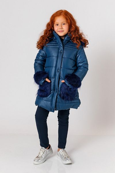 incity Girl's Navy Blue Puffer Jacket