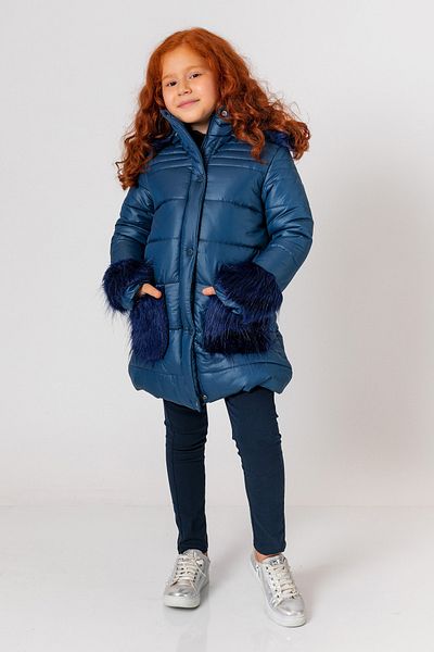 incity Girl's Navy Blue Puffer Jacket