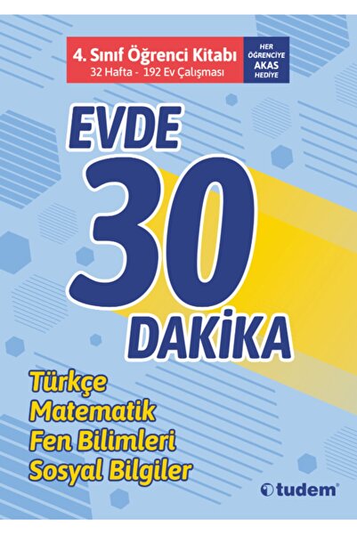 Tudem Yayınları Tudem 4.sınıf Evde 30 Dakika Öğrenci Kitabı - Güncel