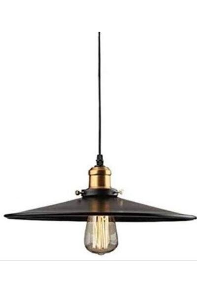 Rsylight Retro Metal Sarkıt Avize Rustik Tekli Sarkıt Siyah Cafe Mutfak Aydın...