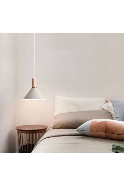 Rsylight Retro Metal Beyaz Dekotatif Metal Dekoratif Tekli Sarkıt Avize Çap:3...