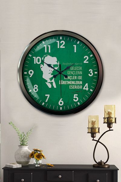 Kasva Concept 52 cm Black Metal Teacher's Day Wall Clock