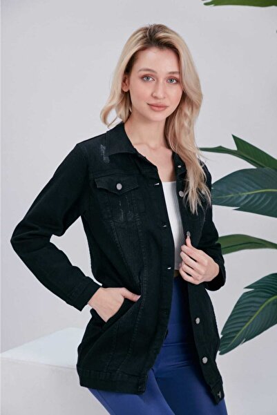 Moda Boliw Jachetă de blugi neagră