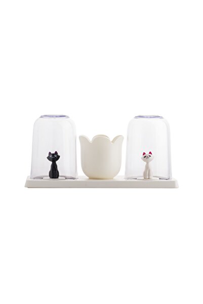 Ikili Diş Fırçalık Set Beyaz 25.6*9.9*12 Cm