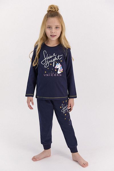 ROLY POLY Rolypoly Shine Bright Navy Blue Pajama Set for Girls