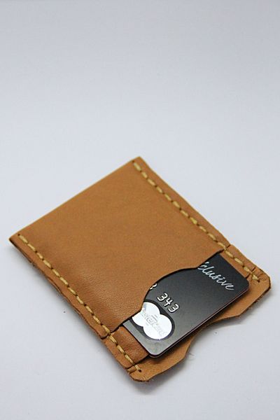 Argentum Look Handmade Genuine Leather Tan Card Holder - Al-krt013