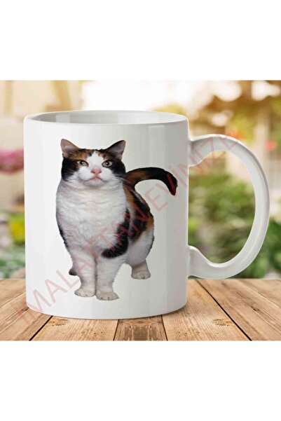 ART HEDİYE كوب مطبوع عليه وجهين على شكل قطة