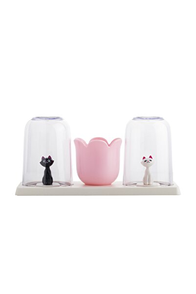 LUCKY CAT Ikili Diş Fırçalık Set Pembe 25.6*9.9*12 Cm