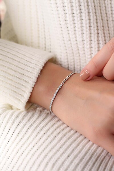 Lia Berto 2mm Su Yolu Gurmet Zincirli 925 Ayar Gümüş Bileklik