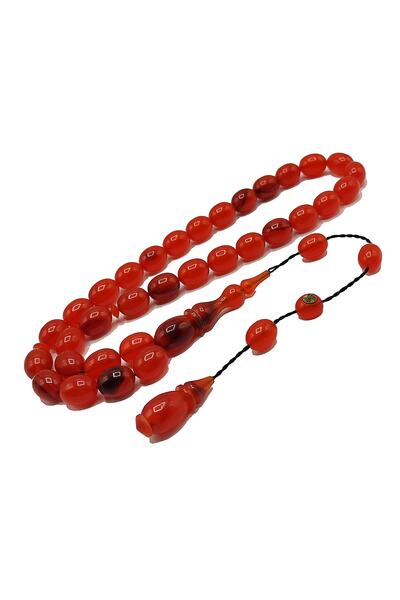 Modalyon Mesut Elma Usta Işçilikli 9*11 Mm Tombul Beyzi Kesim Katalin Tesbih Tava Sapı Benzetme Tespih