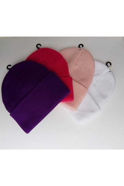 Cmf Knitwear Light Pink Solid Color Basic Beret Unisex