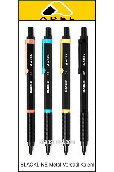 Adel Blackline 0.7 Mm Black Metal Versatile Pen