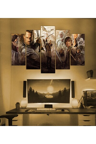 nefes Yüzüklerin Efendisi Temalı 5 Parçalı Duvar Tablosu