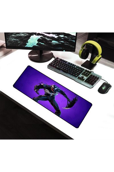 sgeteknoloji 70x30 Cm Venom Blue Cusut Talpă Anti-alunecare Speed Ver. Mouse Pad Gamer Gaming