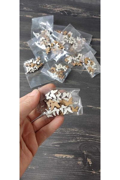hoby shop Ξύλινη Πεταλούδα Μίνι Μέγεθος 1 εκ. 20 Τεμάχια