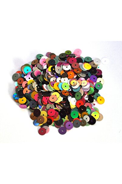 Bi hızlı Süsleme Pulu 6 Mm ( Ortadan Delikli ) 10 Gram Mix Renk