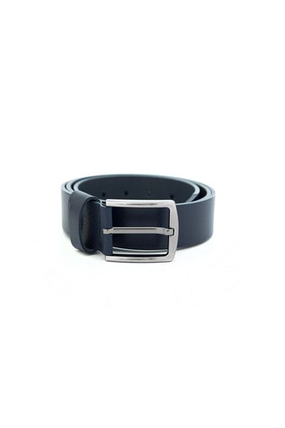 Eminsa Men's Navy Blue 100% Genuine Leather 4 Cm Jeans Belt