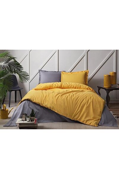 Özdilek Colormix Gold Anthracite - Double Patternless Duvet Cover Set