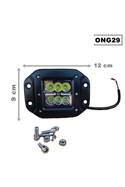 Point Led Bar Off Road Delici 6 Led Gömmeli Model Beyaz Işık - Siyah Çerçeve 1 Adet - Dönmezotoaksesuar