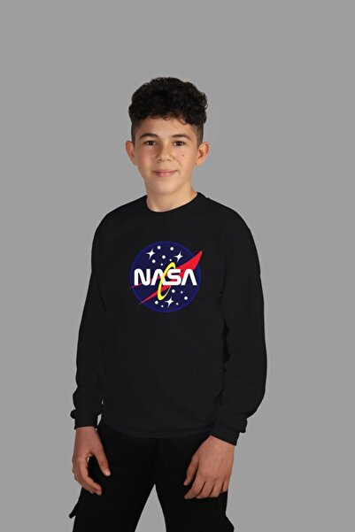 Raf Coll Dječja crna okrugla kragna majica NASA Digitalna štampa kom