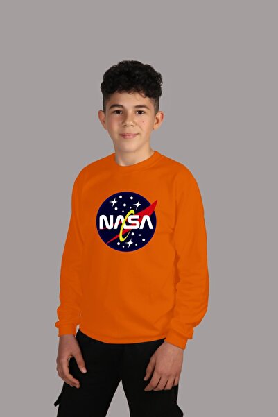 Raf Coll Nasa Digitalna štampa paket dječja narančasta okrugla kragna majica