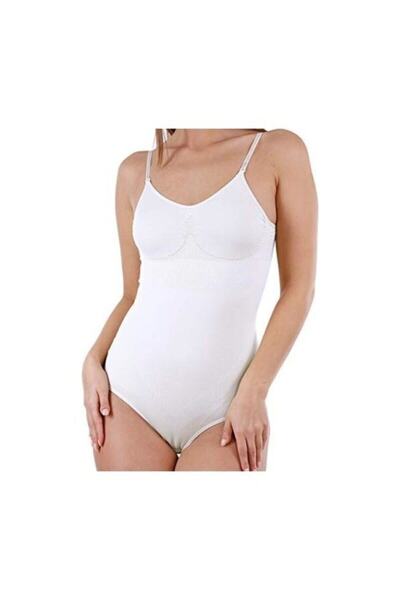 jilly jo مشد الجسم بحزام قابل للتعديل باللون الأبيض للنساء