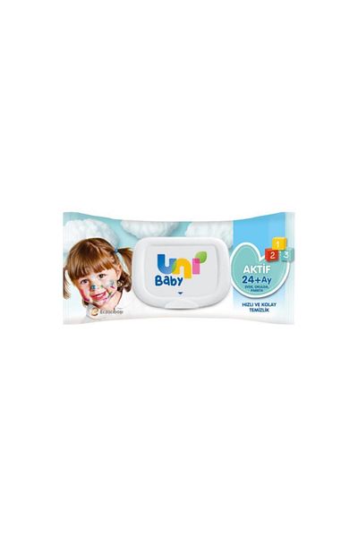 Uni Baby Active Wet Wipes 72 Pieces 24+months