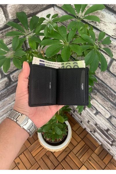 GUARD Matte Black Men's Wallet with Medium Double Python and Coin Compartment