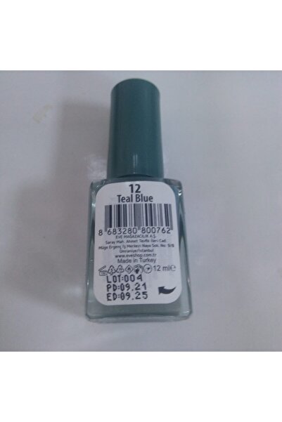 beauty girl Teal Blue 12 Numara 12 Ml 8683280800762 Oje