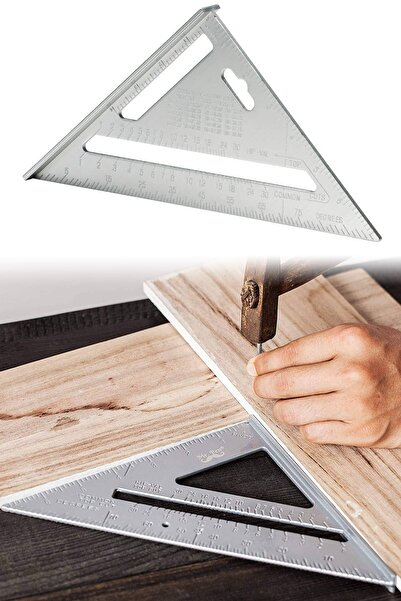 Binbirreyon Üçgen Gönye Alüminyum Marangoz Gönyesi 175mm Ce062