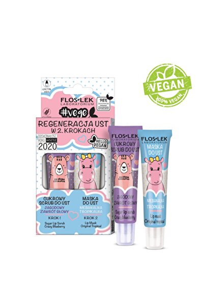 Floslek 2 Li Dudak Bakım Seti Yaban Mersini Içerikli Peeling Tropikal Içerikl...