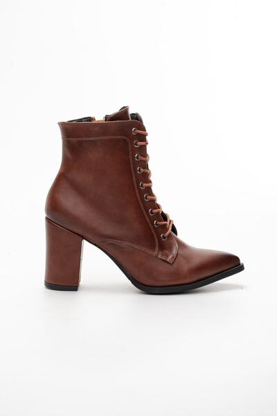 LİLLA Women's Lace-Up High Heel Boots