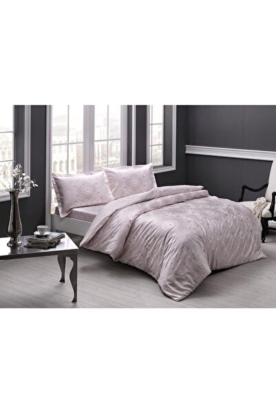 Taç Pamuk Saten Nevresim Takımı Lucca Pudra Çift Kişilik