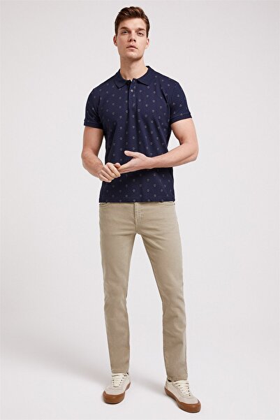 Lee Cooper Ανδρικό παντελόνι Jagger Nd 5 Slim Straight Fit Beige 202 LCM221009